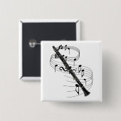 Clarinet Vierkante Button 5,1 Cm (Voorkant /achterkant)