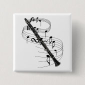 Clarinet Vierkante Button 5,1 Cm (Voorkant)