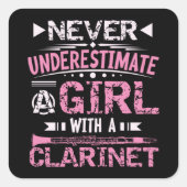 Clarinet Vierkante Sticker (Voorkant)