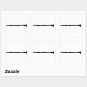 Clarinet Vierkante Sticker (Vel)