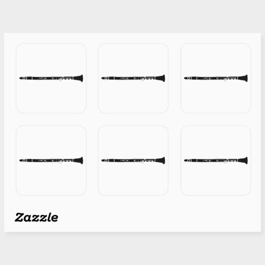Clarinet Vierkante Sticker (Vel)