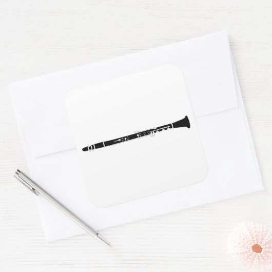 Clarinet Vierkante Sticker (Envelop)