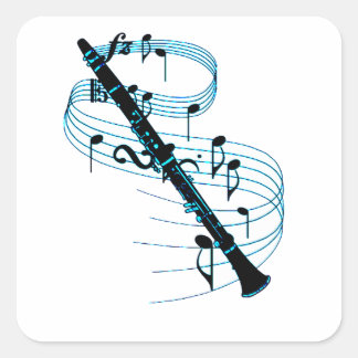 Clarinet Vierkante Sticker