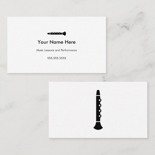 Clarinet Visitekaartjes #2 (Voorkant / Achterkant)