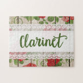Clarinet Wood Lace Rustic Rozen Music Legpuzzel (Horizontaal)