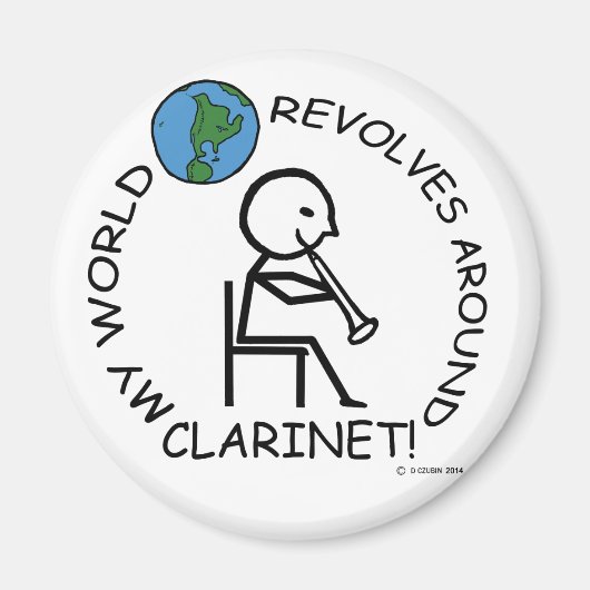 Clarinet- World revolt rond Magneet (Voorkant)