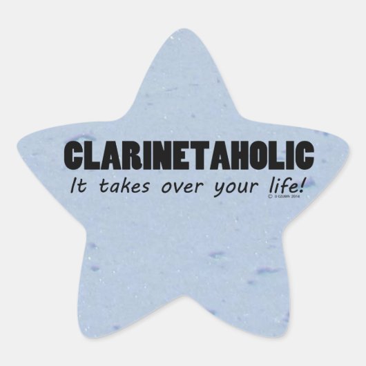 Clarinetaholic Life Star-Sticker Ster Sticker (Voorkant)
