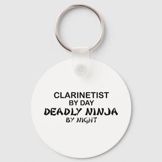 Clarinetist Deadly Ninja bij nacht Sleutelhanger (Voorkant)