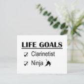 Clarinetist Ninja Life Goals Briefkaart (Staand voorkant)
