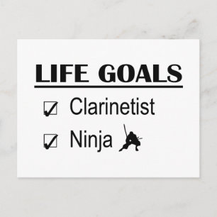 Clarinetist Ninja Life Goals Briefkaart
