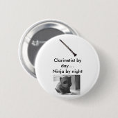 Clarinetist Ninja Ronde Button 5,7 Cm (Voorkant /achterkant)