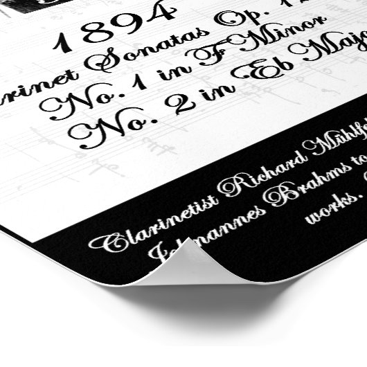 Clarinetist Richard Mühlfeld inspireerde Brahms Poster (Hoek)