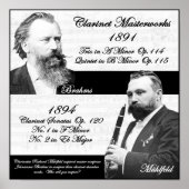 Clarinetist Richard Mühlfeld inspireerde Brahms Poster (Voorkant)