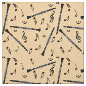 Clarinets Muzieknoten Pattern Stof (Swatch)