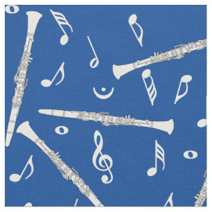 Clarinets Muzieknoten Pattern Stof