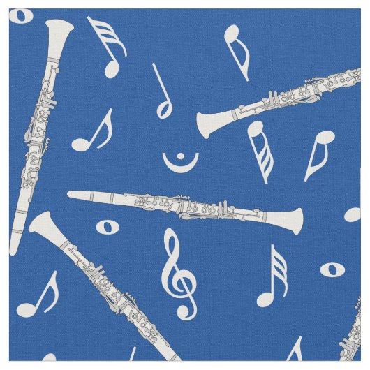 Clarinets Muzieknoten Pattern Stof (Close Up)