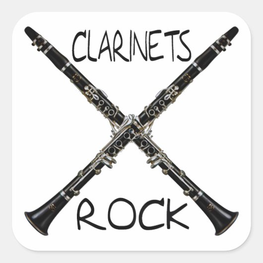 Clarinets Rock Vierkante Sticker (Voorkant)