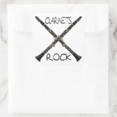 Clarinets Rock Vierkante Sticker (Tas)