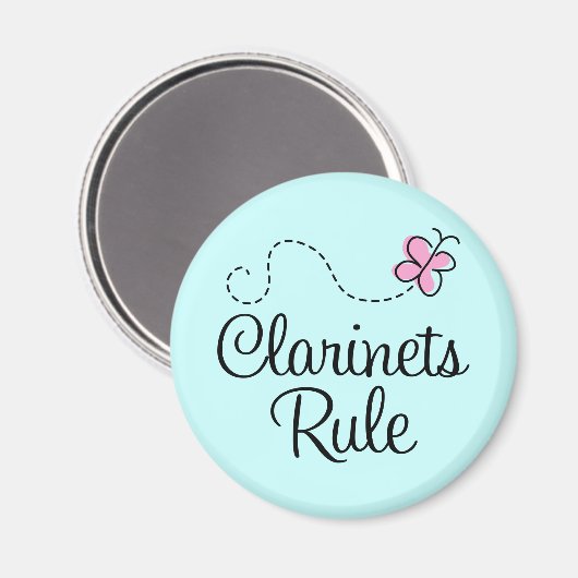 Clarinets Rule Music Gift Magneet (Voorkant / Achterkant)