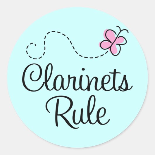  Clarinets Rule Music Gift Ronde Sticker (Voorkant)