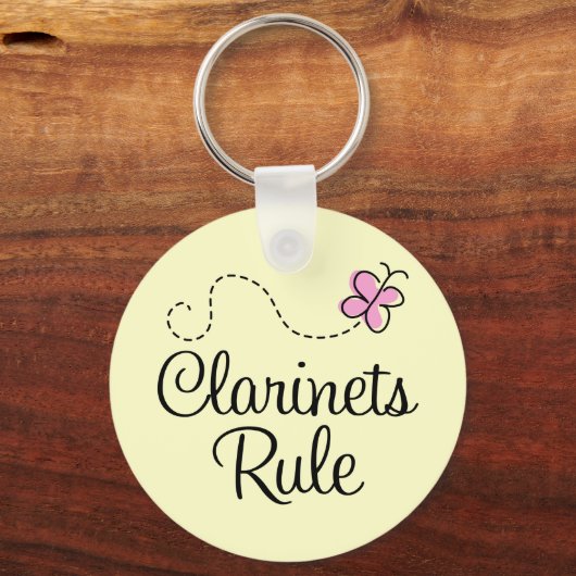  Clarinets Rule Music Gift Sleutelhanger (Voorkant)