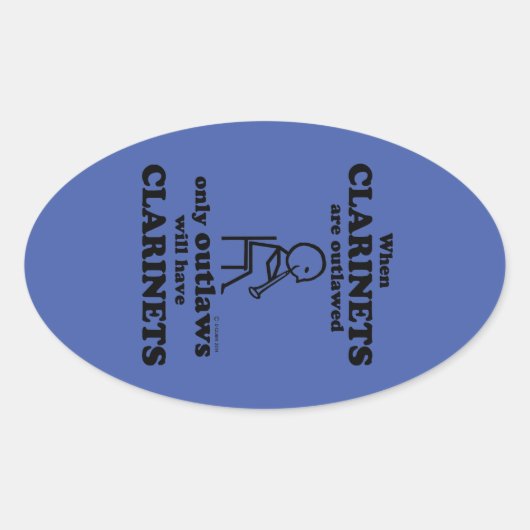 Clarinets Verboden ovale Sticker (Voorkant)