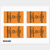 Clarinets Verboden rechthoekige Sticker (Vel)