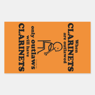Clarinets Verboden rechthoekige Sticker