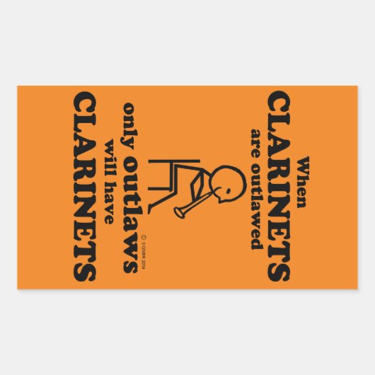 Clarinets Verboden rechthoekige Sticker (Voorkant)