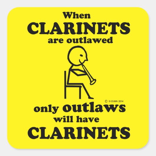 Clarinets Verboden Square Sticker (Voorkant)