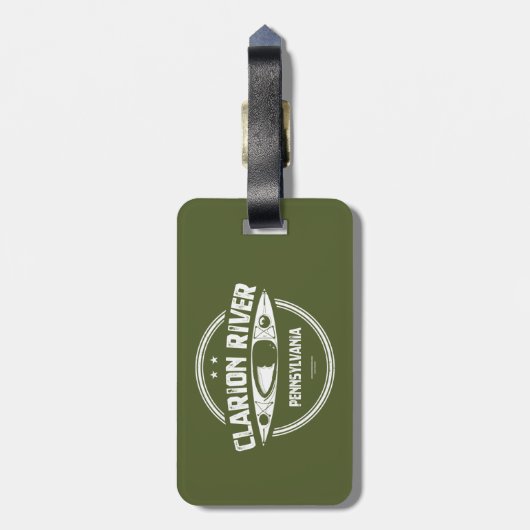 Clarion River Pennsylvania Kayaking Bagagelabel (Achterkant verticaal)