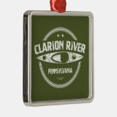 Clarion River Pennsylvania Kayaking Metalen Ornament (Rechts)