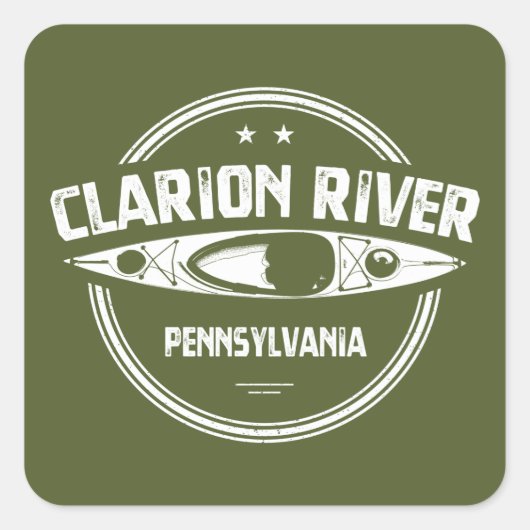 Clarion River Pennsylvania Kayaking Vierkante Sticker (Voorkant)
