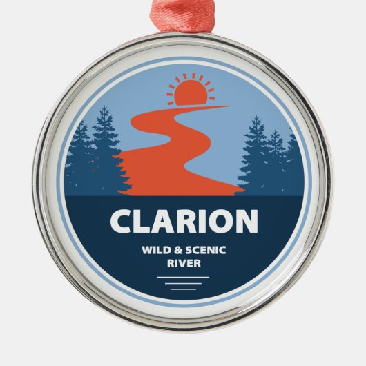 Clarion Wild And Scenic River Metalen Ornament (Voorkant)
