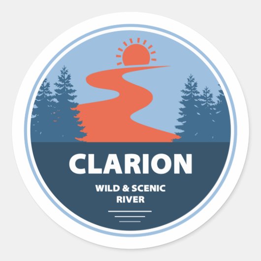 Clarion Wild en Schilderachtig rivier Ronde Sticker (Voorkant)
