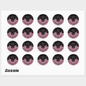 CLARISSA ~ Black en roze ~ Ronde Sticker (Vel)