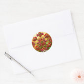 CLARISSA ~ Glanzend Rood Goud Zwart Kerstmis ~ Ronde Sticker (Envelop)