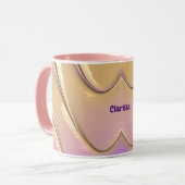 CLARISSA ~ Zany 3D ~ Pink, Gold en Paars Mok (Voorkant links)
