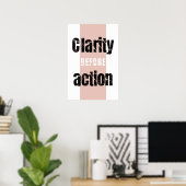 Clarity Before Action Minimalistische Verticale Po Poster (Thuiskantoor)