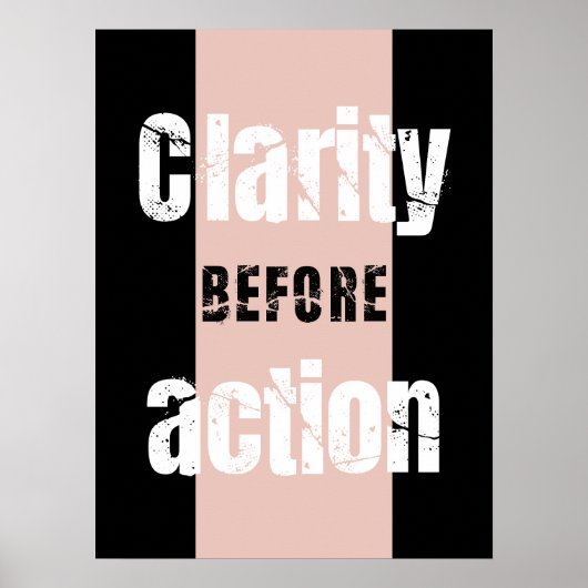 Clarity Before Action Vertical Dark Poster (Voorkant)