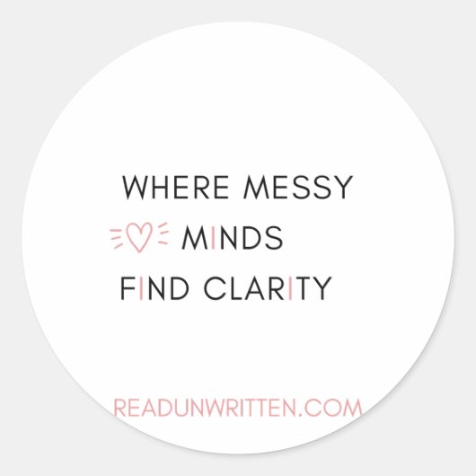 Clarity Heart Ronde Sticker (Voorkant)