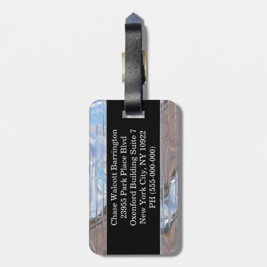 Clarity Modern Monogram Bagagelabel (Achterkant verticaal)