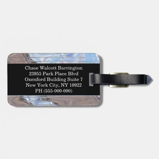 Clarity Modern Monogram Bagagelabel (Achterkant horizontaal)