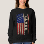 Clark Achternaam Shirt Clark Naam American Flag (Voorkant)