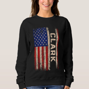 Clark Achternaam Shirt Clark Naam American Flag