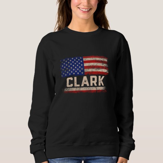 Clark Achternaam Shirt Clark Naam American Flag (Voorkant)