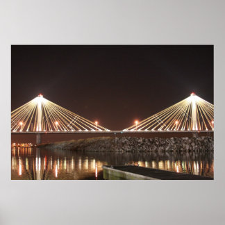 Clark Bridge 's nachts Poster
