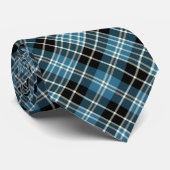 Clark Clan Tartan Blauw en Zwart Schots Plaid Stropdas (Opgerold)