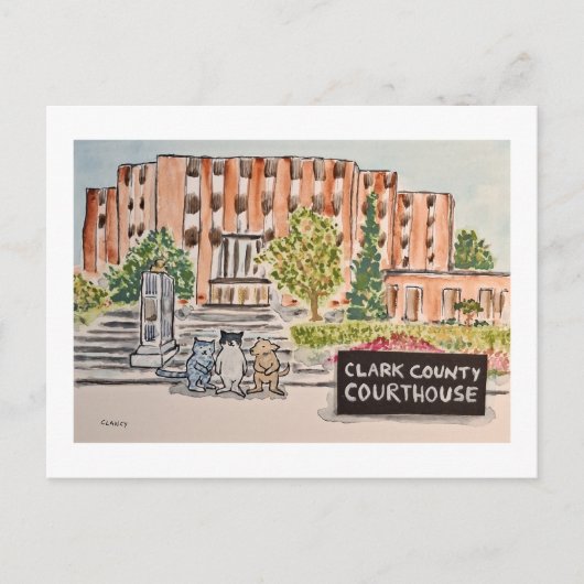Clark County Courthouse Feestdagenkaart (Voorkant)