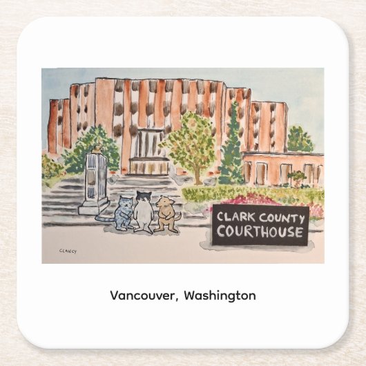 Clark County Courthouse Papieren Onderzetter (Voorkant)